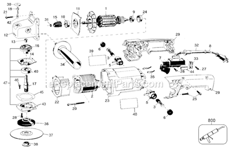 Page A Diagram and Parts List for 6112 Type 101 Black and Decker Sander Polisher